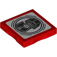 Tile Special 2 x 2 with SMART Tag with Darth Vader's TIE Fighter print