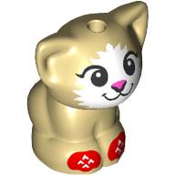 Animal, Cat, Kitten Sitting with White Face, Dark Pink Nose, Red Socks print