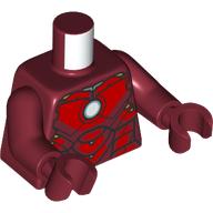 Torso, Iron Man Mark 4 Armor, Metal Blue Round Arc Reactor print, Dark Red Arms and Hands