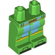 Hips and Bright Green Legs with Medium Azure Front, Yellow Wiggle Stripes, Black Toes, 'NANA' on Belt print