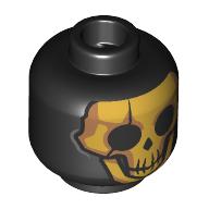 Minifig Head Oro, Gold Skull