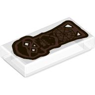 Tile 1 x 2 with 'Copper Bones', Copper Skull Key print