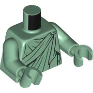 Torso, Dark Green Togo print, Sand Green Arms and Hands