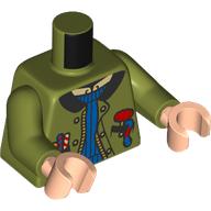 Torso, Jacket, Zipper, Black Collar, Blue Sweater, Colored Candy print, Olive Green Arms, Light Nougat Hands