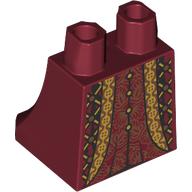 Hips and Legs Under Dress/Robe with Dark Brown, Gold Trim, Decorations print