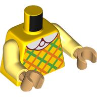 Torso, Orange/Bright Green Argyle Shirt, White Collar print, Bright Light Yellow Arms, Nougat Hands