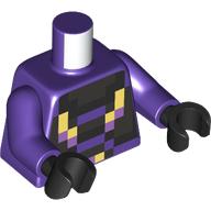 Torso, Realm Raider, Pixelated Pearl Titanium/Black/Bright Light Yellow Armor print, Dark Purple Arms, Black Hands