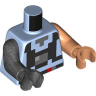 Torso, Odd Arms and Hands, Pixelated Black Backpack (Galidor) print, Left Nougat Arm and Hand, Right Pearl Titanium Arm and Hand