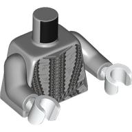 Torso, Dark Bluish Grey Ruffles print, Light Bluish Gray Arms, White Hands