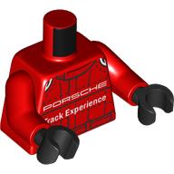 Torso, Racing Suit, White 'PORSCHE Track Experience' print, Red Arms, Black Hands