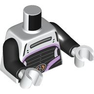 Torso, Black Thin Waist, Lavender Trim, Silver Belt Buckle print, Black Arms, White Hands