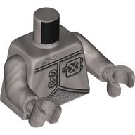 Torso, Robot Plating, Hatch over Heart print, Flat Silver Arms and Hands