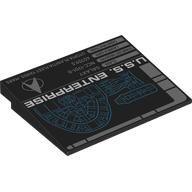 Slope 10° 6 x 8 with 'U.S.S. Enterprise', Blueprint, Stats print