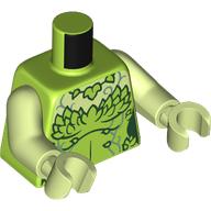 Torso, Dress, Leaves, Dark Green Trim, Yellowish Green Chest print, Yellowish Green Arms and Hands