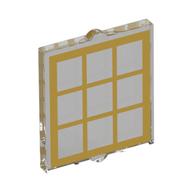 Glass for Window 1 x 2 x 2 Flat with Gold Lattice print