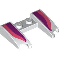 Wedge Curved 3 x 4 x 2/3 Cutout with Dark Purple/Coral Shapes print