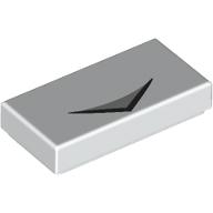 Tile 1 x 2 with Black Line, Light Bluish Grey Triangle print