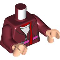 Torso, Hoody, Laces, Dark Pink Belt, Red Scarf, White Shirt print, Dark Red Arms, Light Nougat Hands