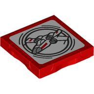 Tile Special 2 x 2 with SMART Tag with X-Wing print