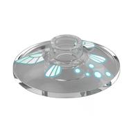 LEGO part Dish 2 x 2 with Light Blue Wings, Sparks print (Navi)
