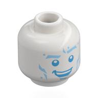 Minifig Head Iceman, Medium Blue Face, Raised Eyebrow Print