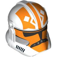 Helmet Clone Trooper Phase 2, Closed Front, Holes for Visor with Orange Markings print