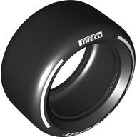 Tyre 81.6 x 44 Slick with White 'PIRELLI', 'P ZERO' print