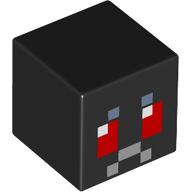 Minifig Head Special, Cube, Pixelated Red Eyes, Sand Blue Eyebrows, Light Bluish Grey Mouth