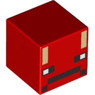 Minifig Head Special, Cube with Black Face, Bright Light Yellow Stripes (Baby Strider)