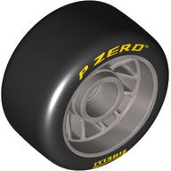 Wheel Rim 24 x 13.4 with Black Slick Tyre [Soft Rubber] with Yellow 'PIRELLI P ZERO' print
