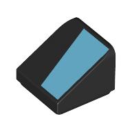 Slope 30° 1 x 1 x 2/3 (Cheese Slope) with Medium Azure Shape print