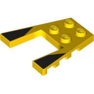 Wedge Plate 4 x 4 with 2 x 2 Cutout with Black Shapes print