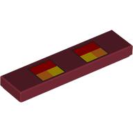 Tile 1 x 4 with Pixelated Red/Orange/Yellow Eyes print