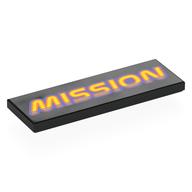 Tile 2 x 6 with Purple/Orange  'MISSION' print