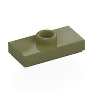 Plate Special 1 x 2 with 1 Stud with Groove and Inside Stud Holder (Jumper) Olive Green