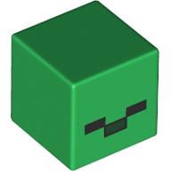 Minifig Head Special, Small Cube (Baby) with Minecraft Zombie Face Print