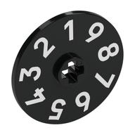 Technic Disc 3 x 3 with Silver '1 2 3 4 5 6 7 8 9' print