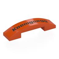 Slope Curved 4 x 1 Double with No Studs with Black Koenigsegg print