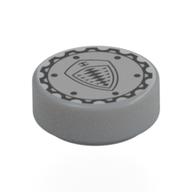 Tile Round 1 x 1 with Silver Bolt, Koenigsegg Logo print