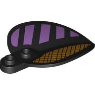 Plant, Leaf/Petal 4 x 6 x 1 1 / 3 with Orange Lattice, Lavender Stripes print