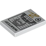 Tile 2 x 3 with Wanted Poster, '605-21', Gold Signature print