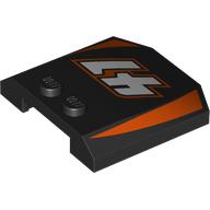 Slope Curved 4 x 4 x 2/3 Triple Curved with 2 Studs with White '41', Orange Border print