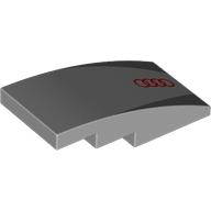 Slope Curved 4 x 2 No Studs with Red Audi Logo, Dark Bluish Grey Rectangles print