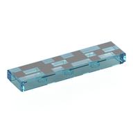 Tile 1 x 4 with Black Rectangles Print Trans-Light Blue