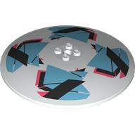 Dish 10 x 10 Inverted with Black/Coral/Medium Azure Repeating Shapes print