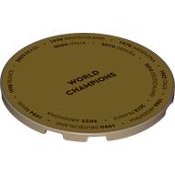 Tile Round 6 x 6 with 'WORLD CHAMPIONS', Countries print