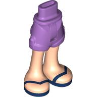 Minidoll Hips and Shorts with Light Nougat Legs, Dark Blue Sandals print