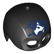 Helmet / Mask, Top Hole (Captain America) with White 'A, on Dark Blue Field, Venomized print