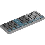 Tile 2 x 6 with Grey, Azure, White MEARSK Shipping Containers print