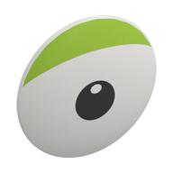 Shield Round Bowed with Eye, Lime Eyelid, Black Pupil print